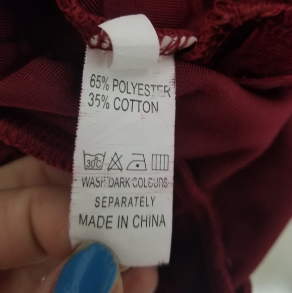 Velvet Burgandy Red Pant Jogger - Picture 3 of 8